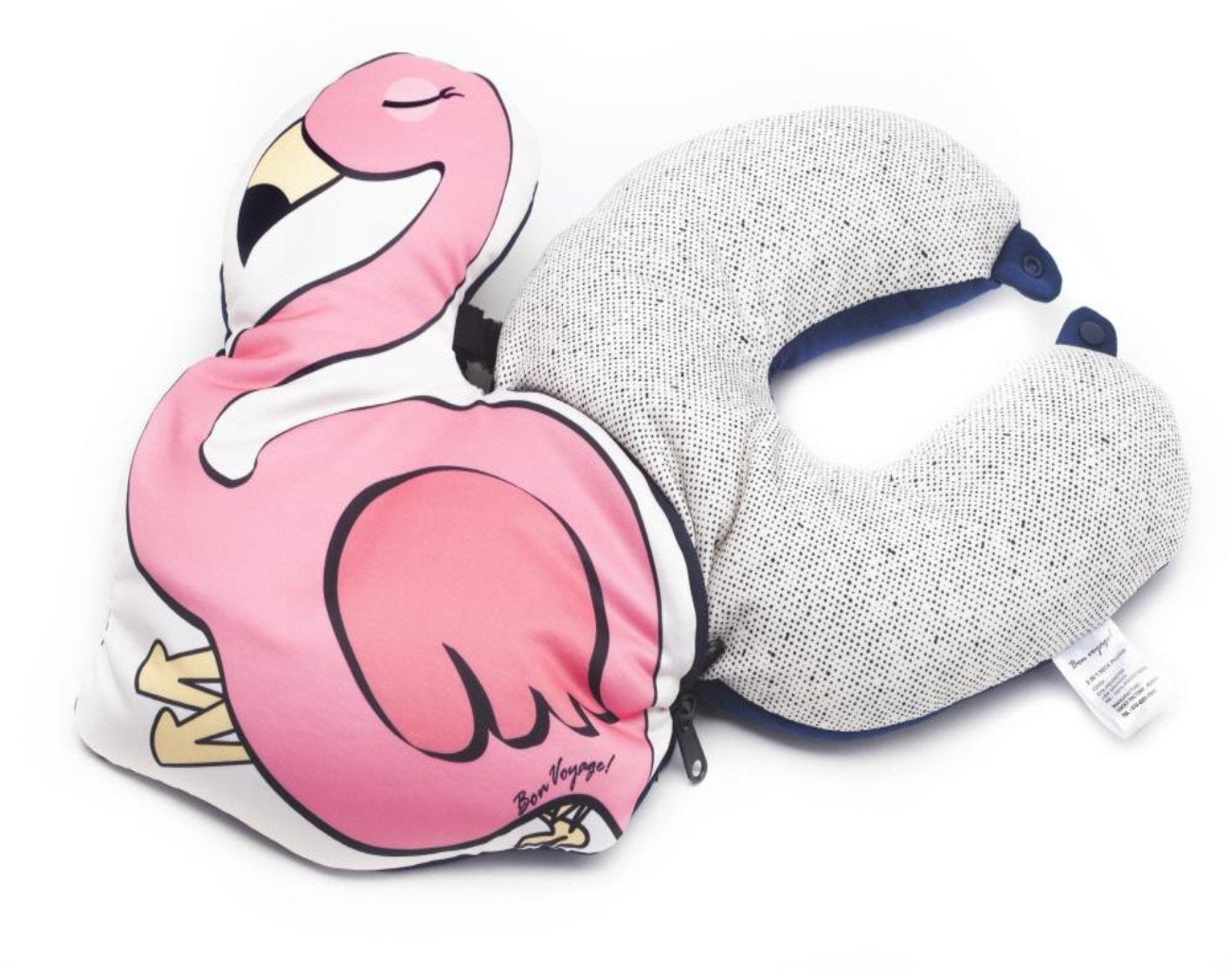 [Lucky Planet] Bon Voyage 2 in1 Travel Head Rest Neck Pillow - Flamingo - Luckyplanetusa