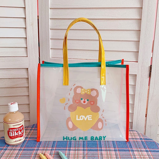 Transparent jelly bear/ bunny shoulder Bag / daily bag / Clear Jelly bag