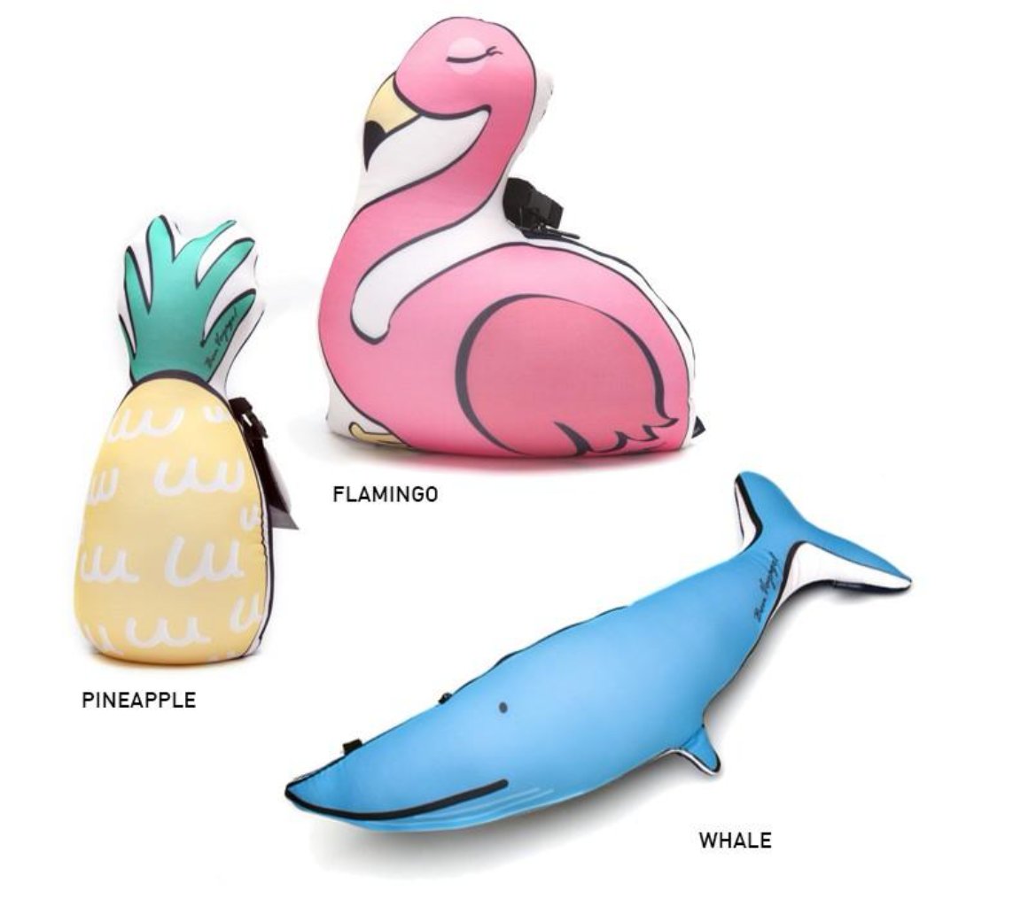 [Lucky Planet] Bon Voyage 2 in1 Travel Head Rest Neck Pillow - Flamingo - Luckyplanetusa