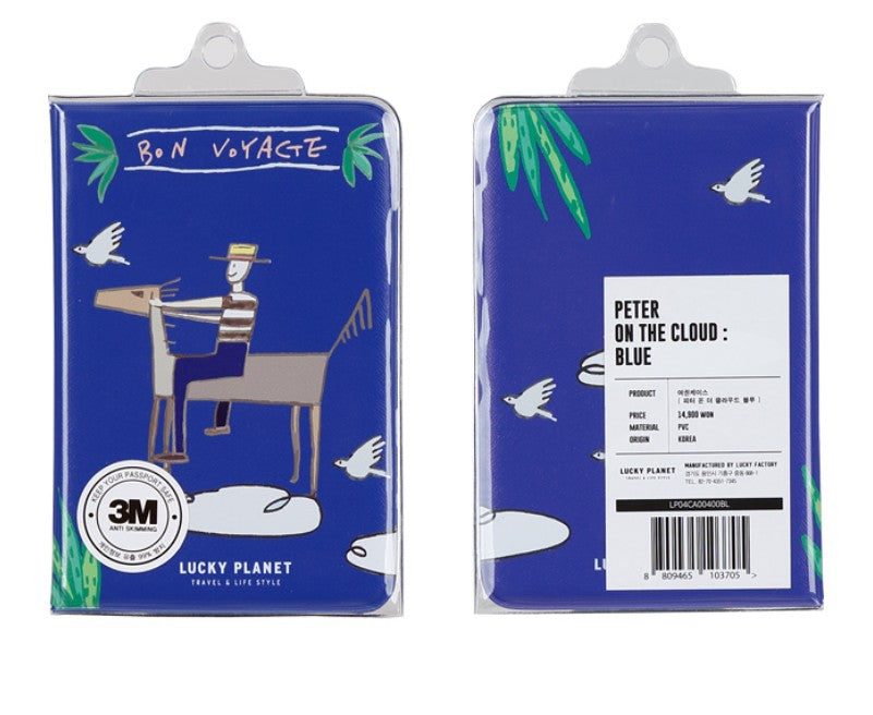 [Lucky Planet] Peter on The Cloud Passport Holder Cover Case -Blue - Luckyplanetusa