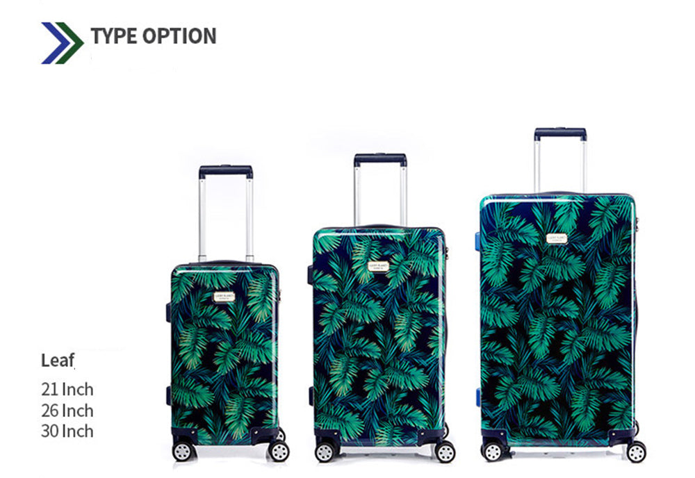 [Lucky Planet]  Leaf Pattern  Hard Case PC Luggage/ suitcase Set - 21+26+30 inch Full set - Luckyplanetusa