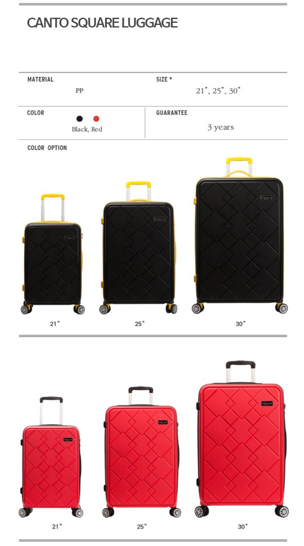 [Lucky Planet]  Canto Square 30-inch Hard Case Luggage - Luckyplanetusa