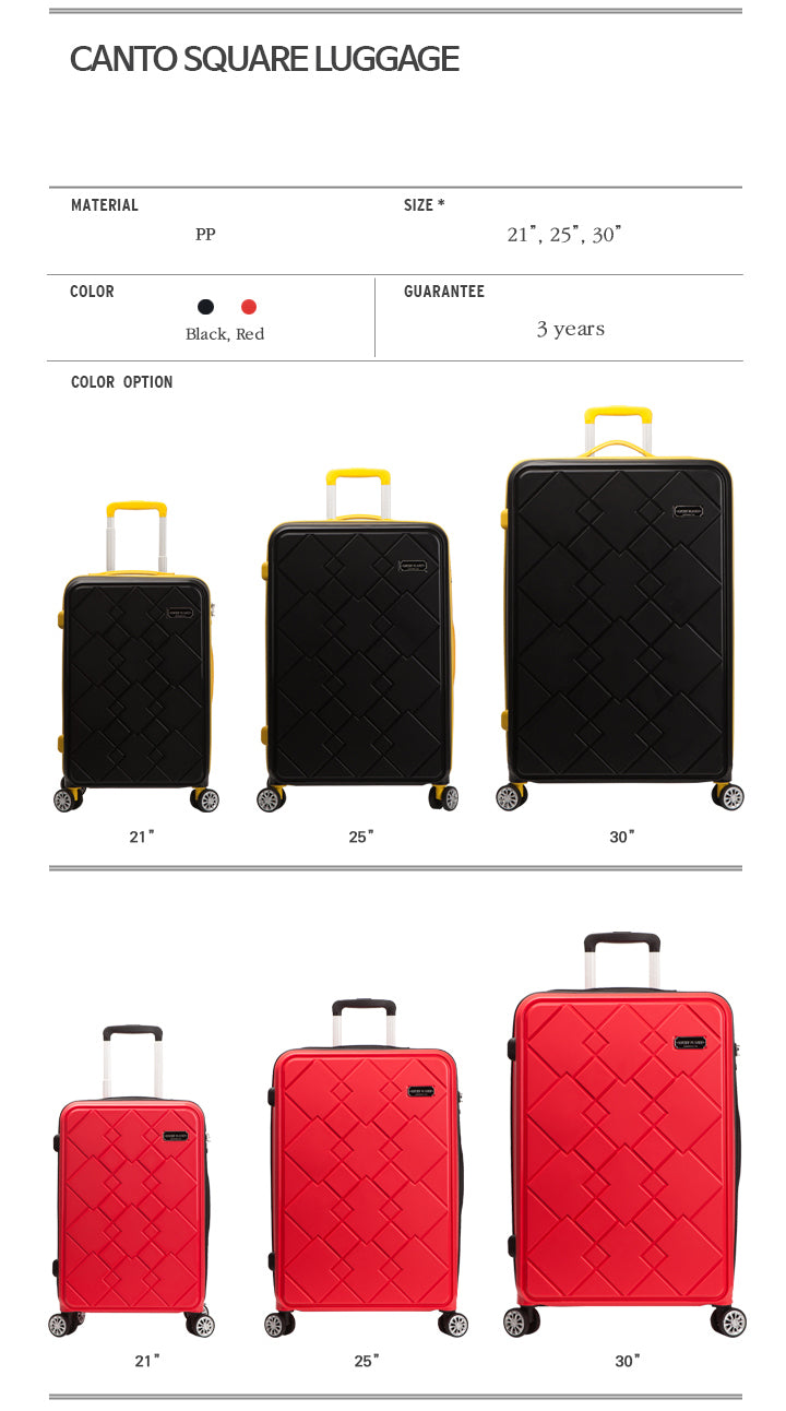 [Lucky Planet]  Canto Square 21-inch Hard Case Luggage - Luckyplanetusa