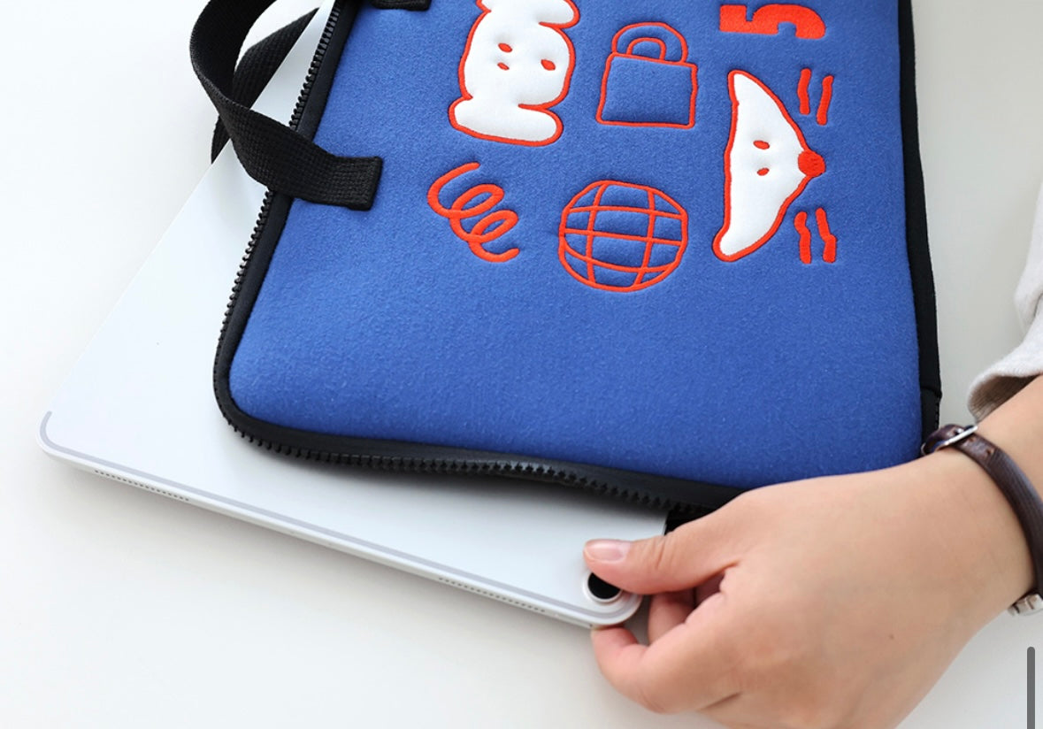 Romane 13” wide laptop pouch with handle