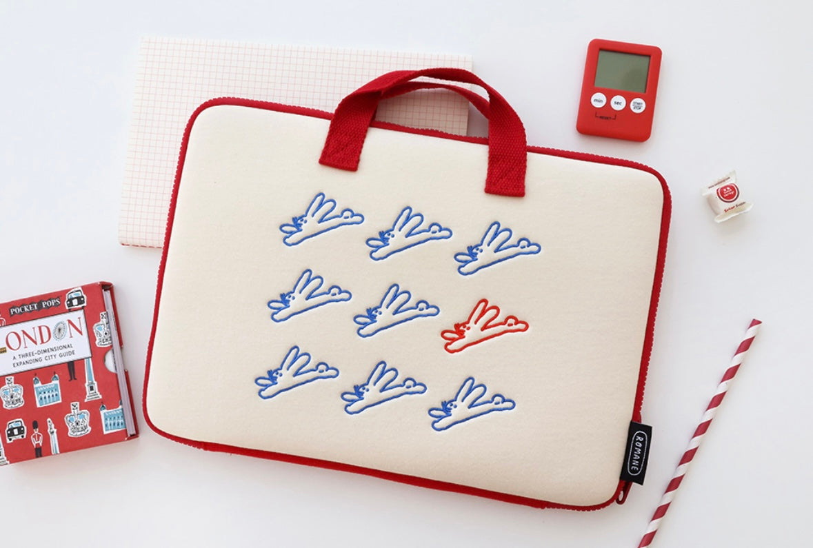 Romane 13” wide laptop pouch with handle